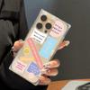 Clear Square Back Tube Case Protection For iPhone 15 Plus 12 16 ProMax 13 14 Pro Max 11 Anti-Oxygen,Smile Face in English Pattern Casing