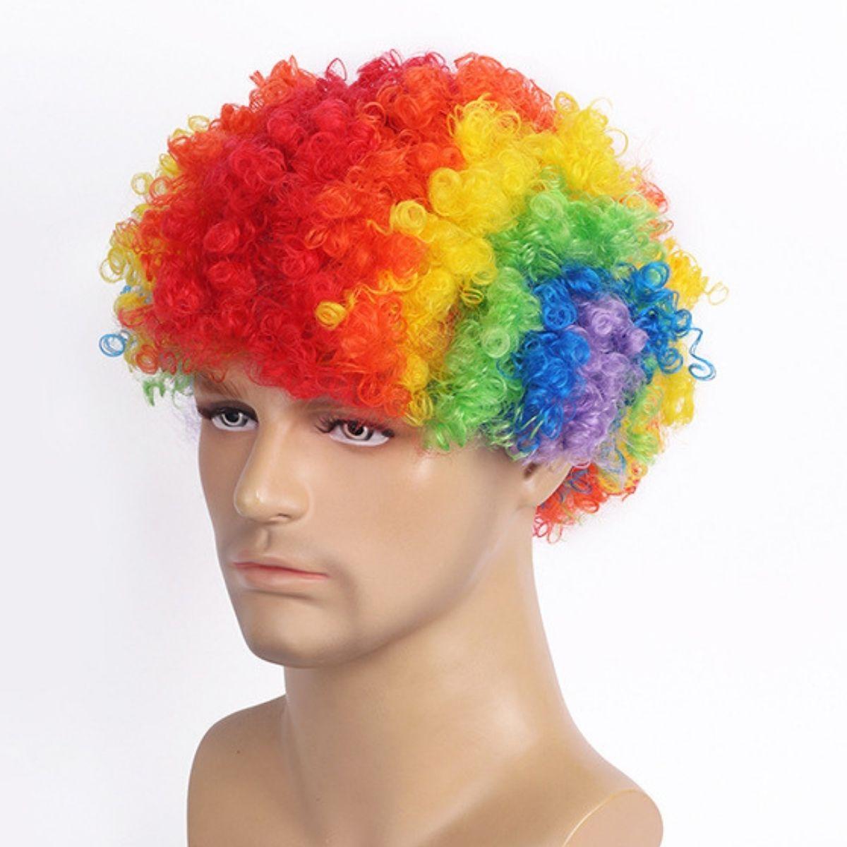 

Красочный пушистый взрывная голова клоун термостойкий синтетический парик День дурака Хэллоуин ролевые игры as the picture-