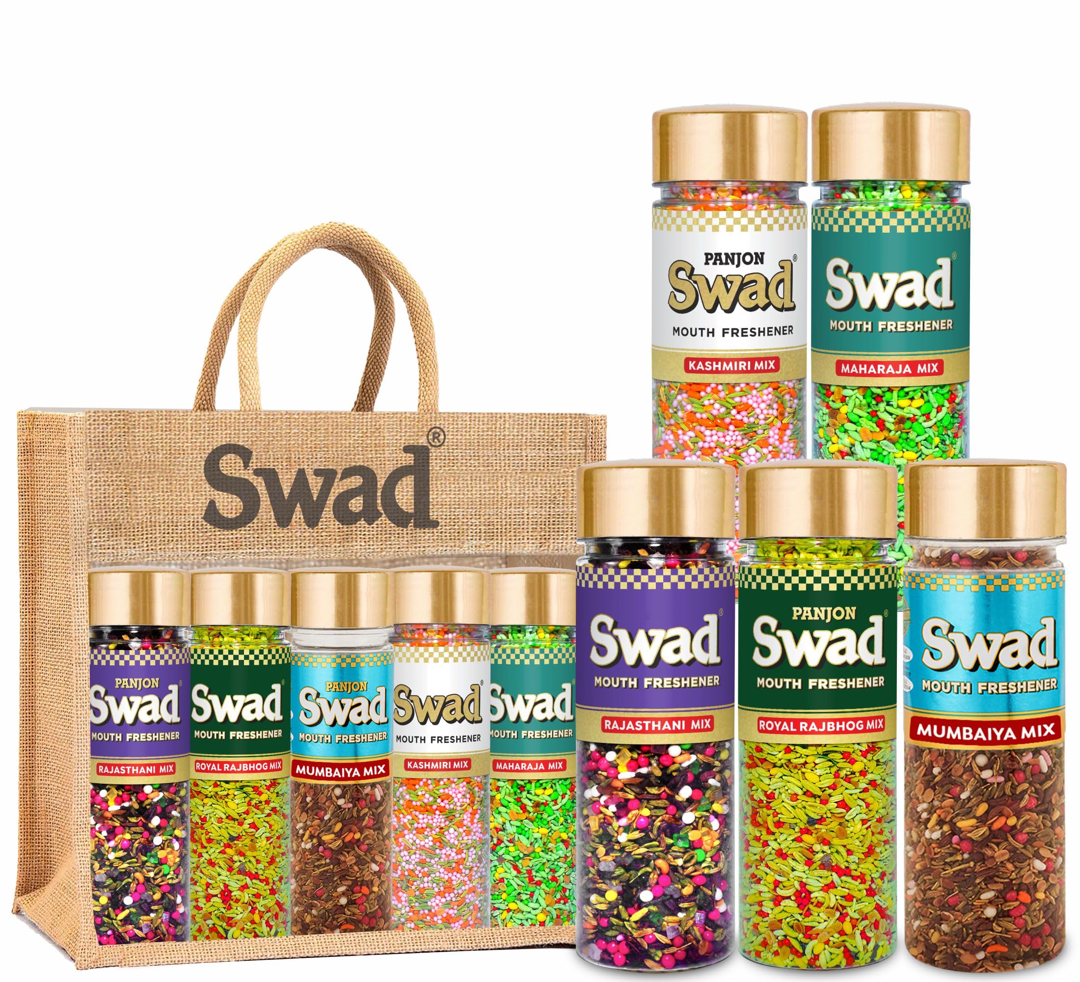 

Panjon Swad Digestive Mouth Freshener | Rajasthani, Rajbhog, Mumbaiya, Kashmiri, Maharaja | Hygienically Packed Traditional Pachak | Tasty Mouthf