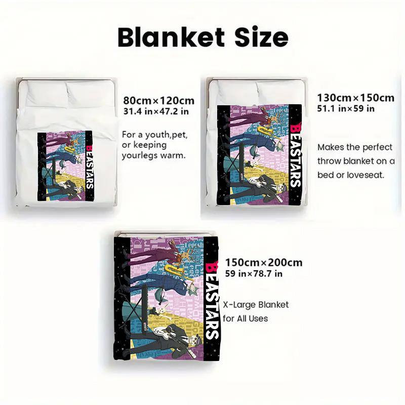 Beastars 2D Flat Pattern Flannel Blanket High quality All Seasons Warmth and Comfort Perfect for Christmas Gifts.PMT0914049