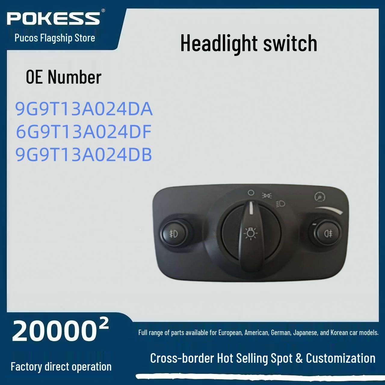 

9g9t13a024da Headlight Switch for Ford Mondeo (Compatible with 6g9t13a024df) Pokess/Proks
