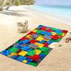 Strandtuch mit Bauklotz-Print, Großes Weiches Schnelltrocknendes Handtuch für Strand Camping Schwimmen