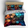 Colorful Hexagon Pattern Bedding Bedding Duvet Cover Set Duvet Cover Pillowcases (1 * Duvet Cover 2 * Pillowcases, Without Duvet Insert)