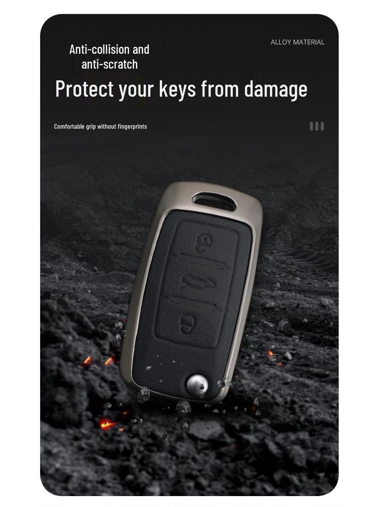 Volkswagen Key Case for Magotan, Passat, Tiguan, Sagitar, Tayron, CC, Lavida - Men's Car Key Shell with Buckle