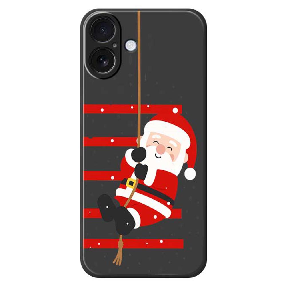Für iPhone 17 Hülle Weihnachtsmann Musterdruck Gerade Kante TPU Handy Rückseite