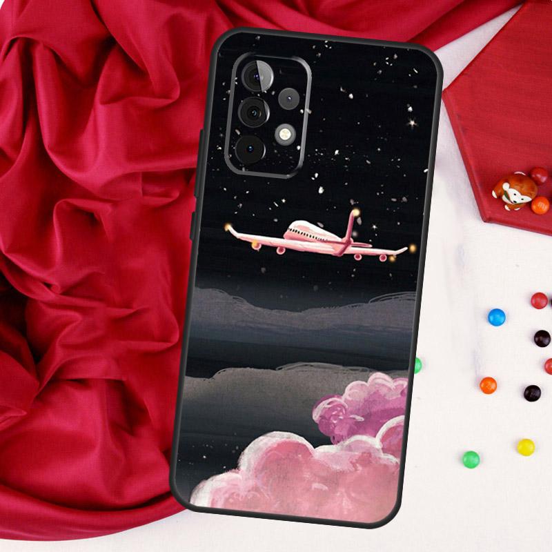 Black White Moon Space Astronaut For Samsung Galaxy A26 A05 A06 A16 A54 A34 A14 A22 A32 A52 A55 A35 A15 A53 A13 A56 A36 Case