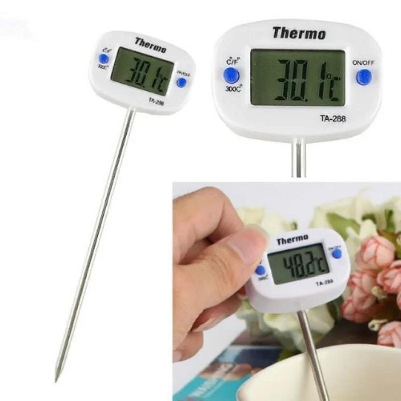 1 Pc Portable Home Kitchen Electronic Thermometer Stainless Steel Insert Food Liquid Water Oil Food Thermometer Wholesale