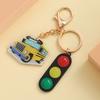 Yousheng Keychain Pendant School Bus Acrylic Traffic Light Keyring Bag Charm Backpack Handbag Car Keys Wallet Decoration