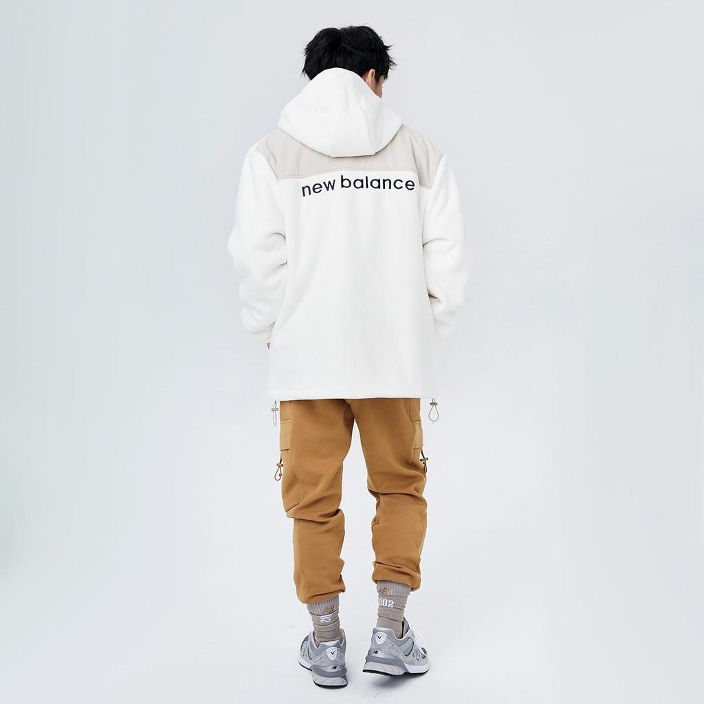 New Balance Velvet Jackets Unisex Ivory Hooded Moderate AMJ13383-MSU