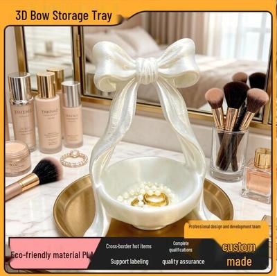 3D Printed Bow Ornament Tray: Postmodern Light Luxury Home Decor for a Girly Touch