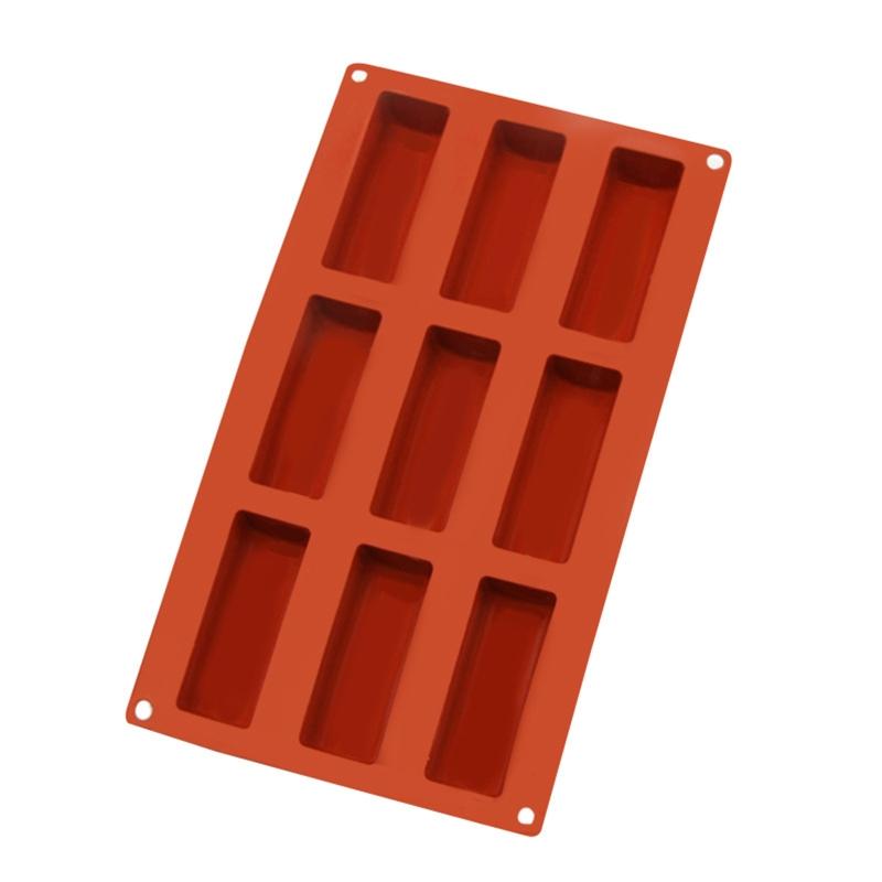 9 Cells DIY Fondant Mousse Cake Silicone Moulds Candy Chocolate Gumpaste Moulds Semi-Cylindrical Strip Shaped Cake Trays