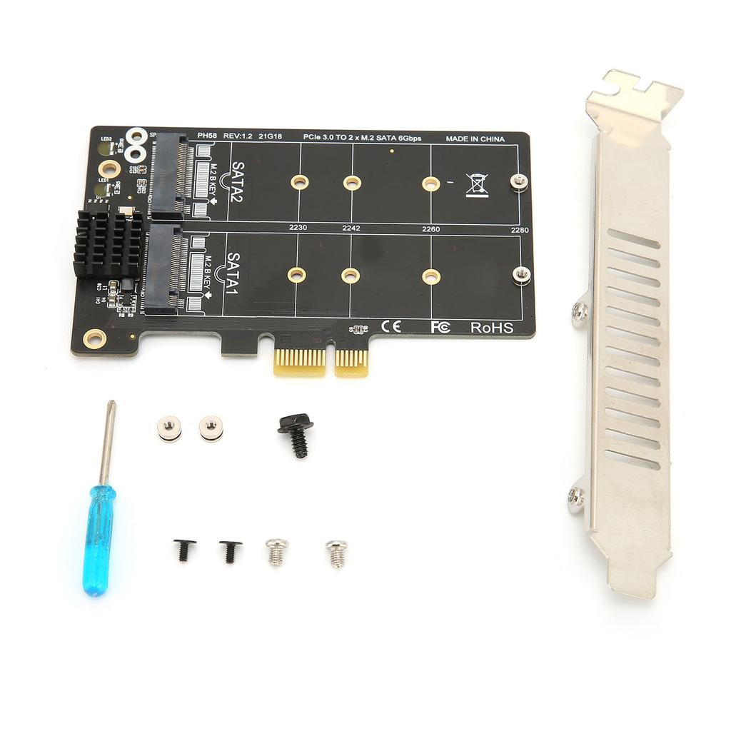 Adapter Card M.2 SATA To PCIE Dual Disk Array Card Transmission Stability Expansion Card