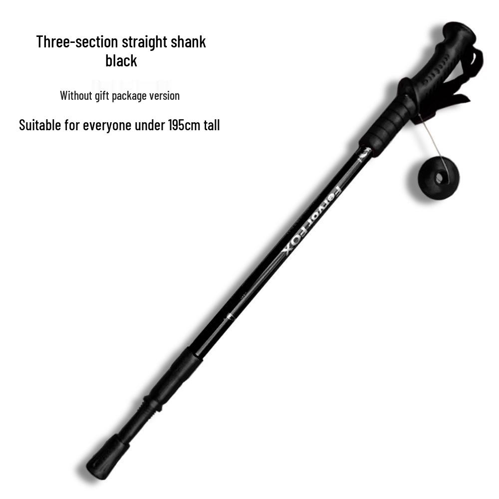 Telescopic Aluminum Alloy Shock-Absorbing Ultra-Light Adjustable Elderly Walking Cane with Straight and Curved Handle Options