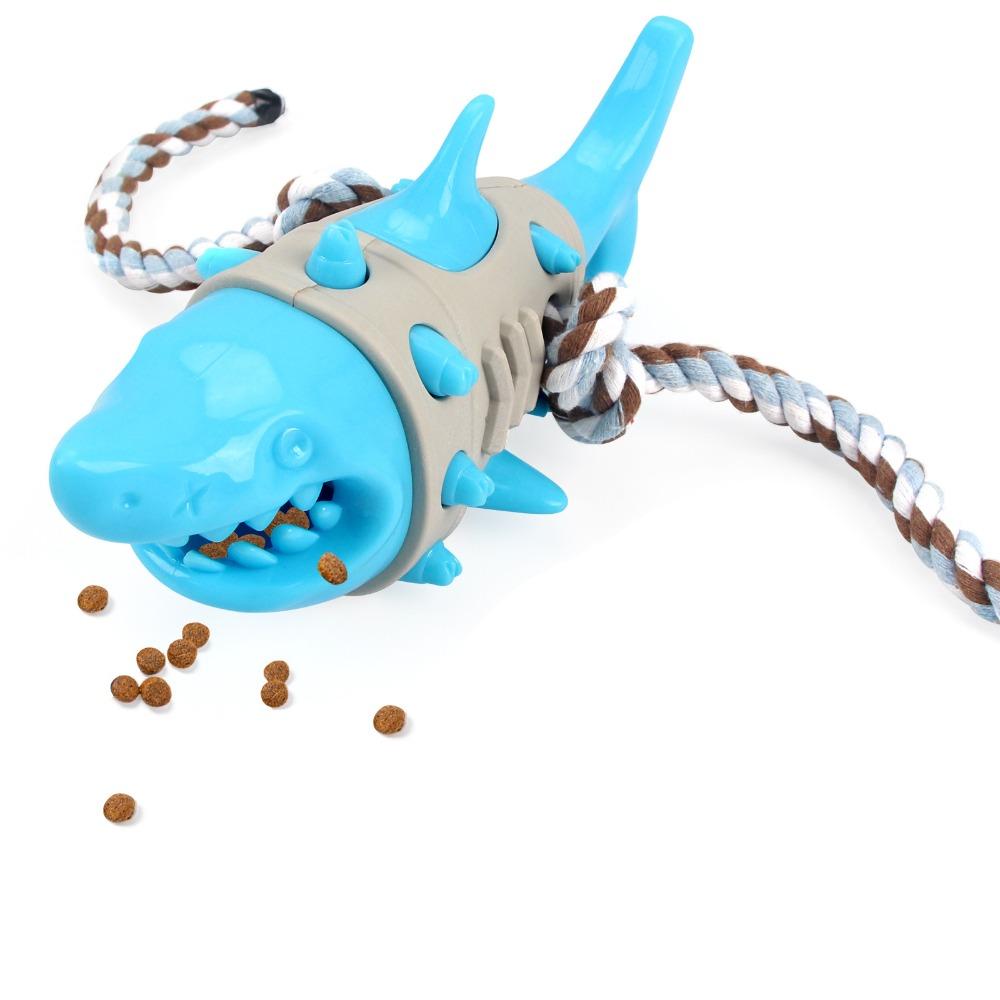 

Simulated Shark Pet Chew Toy Wear-resistant Pet Training Toy Pet Leaking Food Toy Gift синий