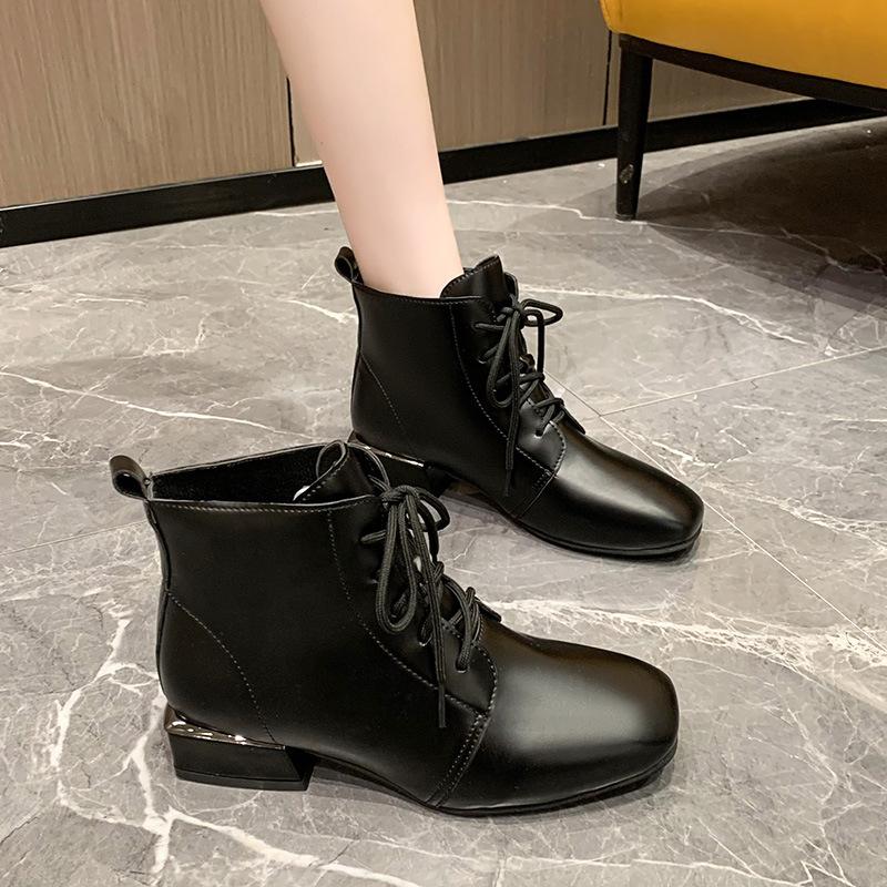 Европейские и американские черные одинарные ботинки женские новые осенне-зимние 2024 года — фото 6
