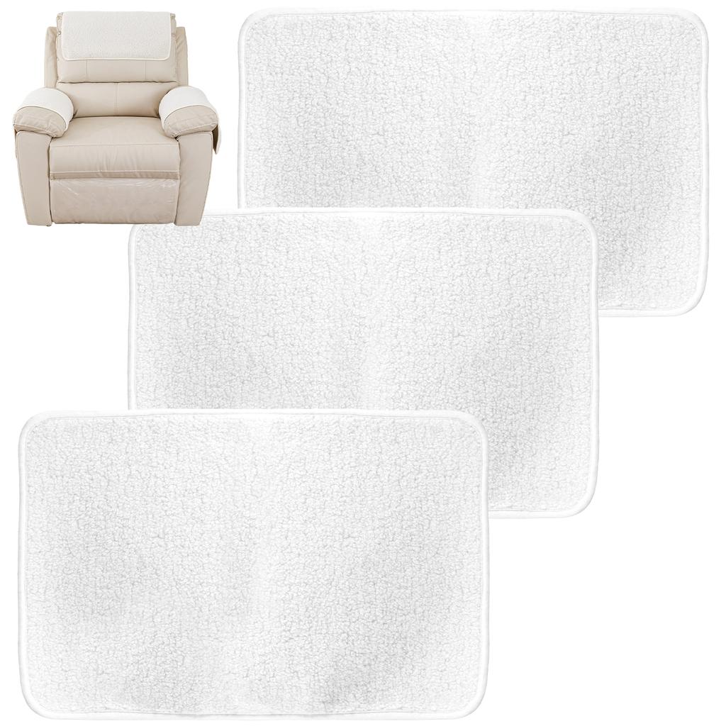 3Pcs Sofa Headrest Cover Soft Polyester Recliner Headrest Protector Wear Resistant Recliner Headrest Cover