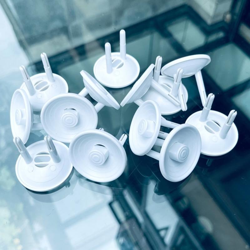 Pack of 10pcs European Safe Child Outlet Protector Shock Prevention Wall Socket Cover for Toddler Safety Home White