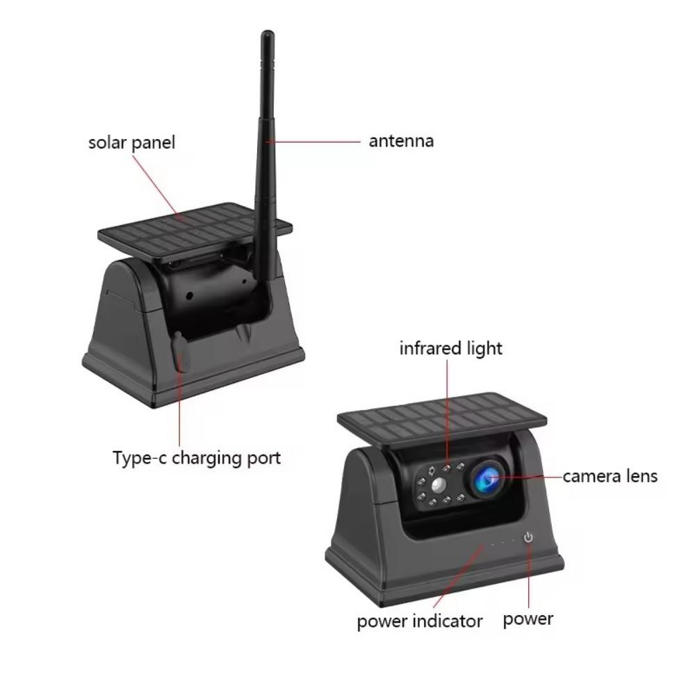 Digital Wireless 7" DVR quad monitor loop video recording solar magnetic reverse backup cameras for Caravan