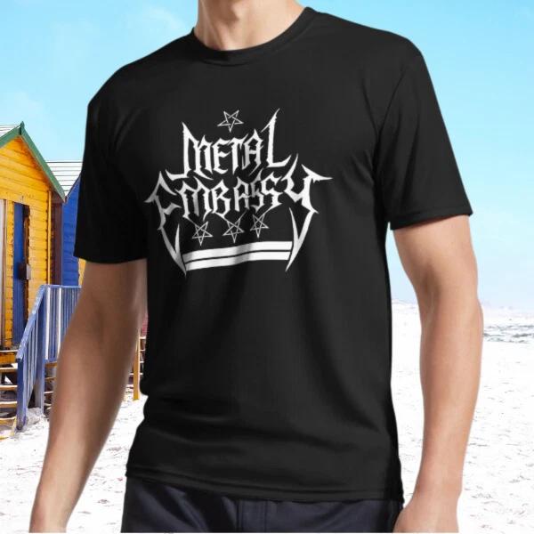 

New Metal Embassy Podcast logo Active T-Shirt Funny Size S - 5XL L