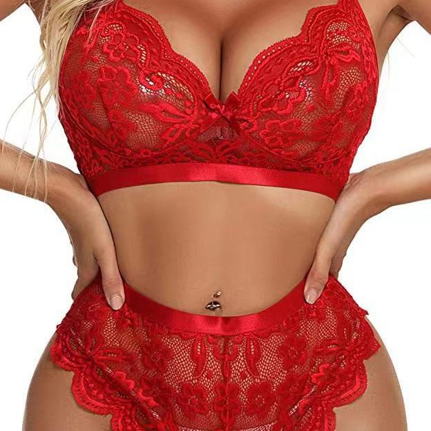 Ensemble de sous-vêtements deux pièces en dentelle sexy européenne et américaine
