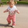 Peony Flower Infant Girl Spring/Autumn Long Sleeve Three-Piece Set: Jacket, T-shirt, Pants