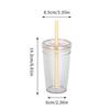 450ml Trinkbecher mit Strohhalm Transparent Auto Becher Trinkgeschirr Kaffeetasse Büro