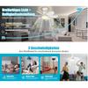 Ceiling Light with Fan,Ceiling Fan with Lighting and Remote Control,Small Quiet Ceiling Fan with 3 Wind Levels,Dimmable,Timing Function for Bedroom