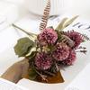 1PC Vintage-style artificial ball chrysanthemum bouquet; table centerpiece; faux flowers for living room; home decor; party decoration.