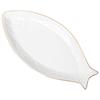 Fish Serving Plate Ceramic Fish Serving Dish for Food Storage White