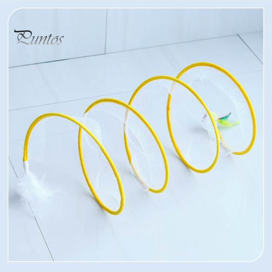 Soft with Feather Interactive Toy Foldable Tunnel Kitten Tunnel Teaser Cat Channel Tube Pet Toy