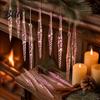 Slender Icicle Shaped Transparent Seasonal Christmas Twisted Spiral Ornaments Ornaments 12Pcs Hanging Decor Home Holiday