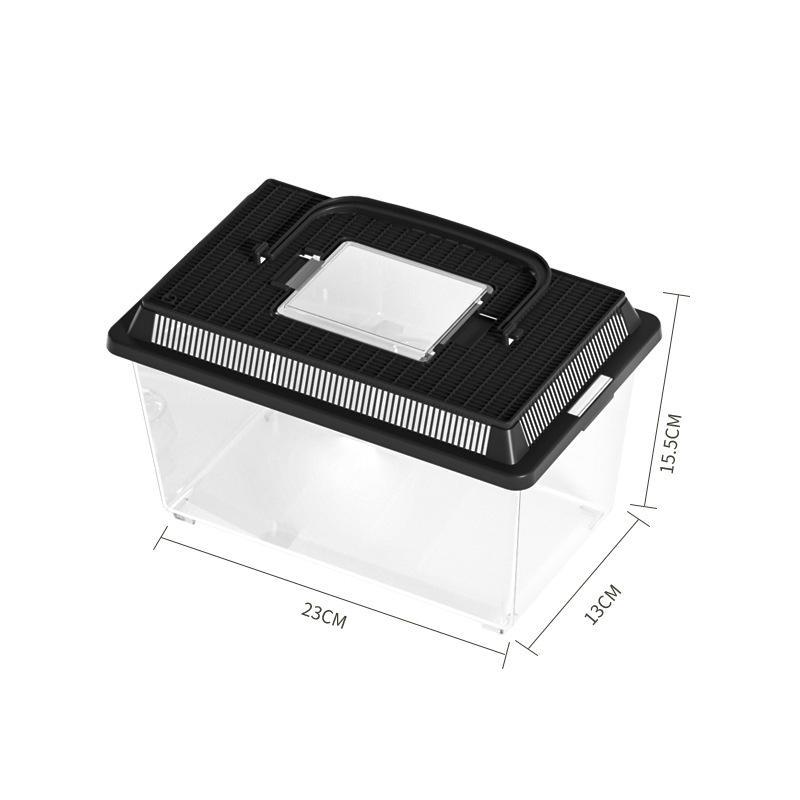 Przenośny plastikowy zbiornik do hodowli żółwi i ryb z pokrywką - mały/średni rozmiar