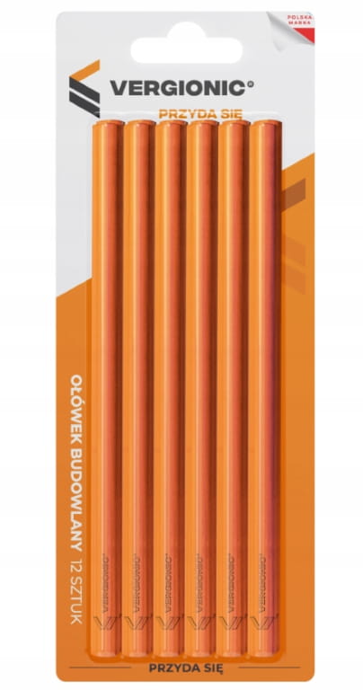Set of 12 construction pencils 18cm carpentry