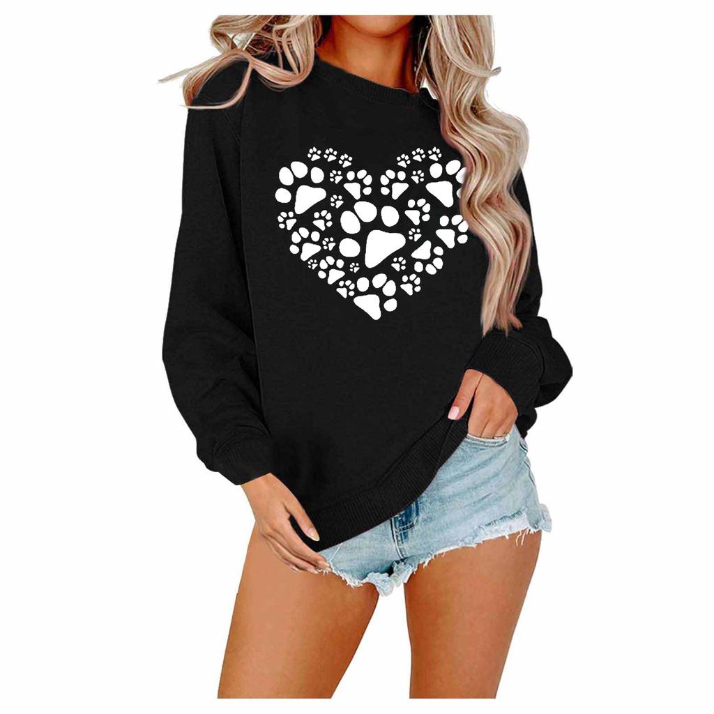 Women's Fashion Casual Color Long Sleeve Valentine's Day Printed Sweater