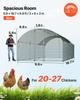 Metal Chicken Coop, 9.8x19.3x6.5 Ft Large Walk-in Chicken Runs with Cover, Doom Roof Hen House Enclosure with Security Lock, Outdoor Duck Rabbit Cage