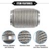ABSOPRO Flexibilní výfuková trubka Univerzální pro odolnou nerezovou trubku stříbrné barvy, 76x152mm, Vlnovec, Auta, Ocel,