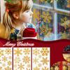 6 Glass Window Stickers With Golden Snowflakes Glitter Christmas Decoration Window Stickers Static Christmas Window Stickers