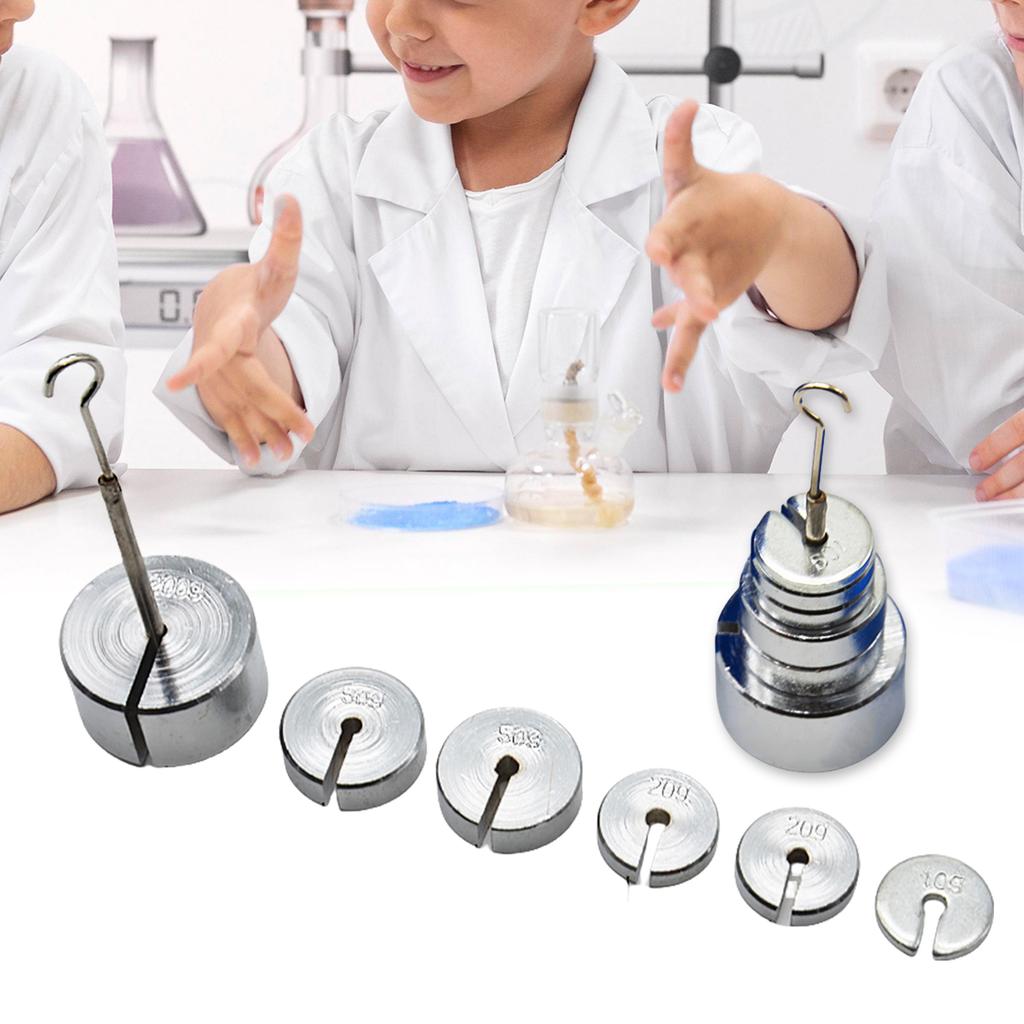 Geschlitzte Masse mit Aufhänger und Koffer Metall Geschlitzte Gewichte Set Enthält 6 Gewichte Gesamt 350g Präzisionsgewicht für Laborgebrauch