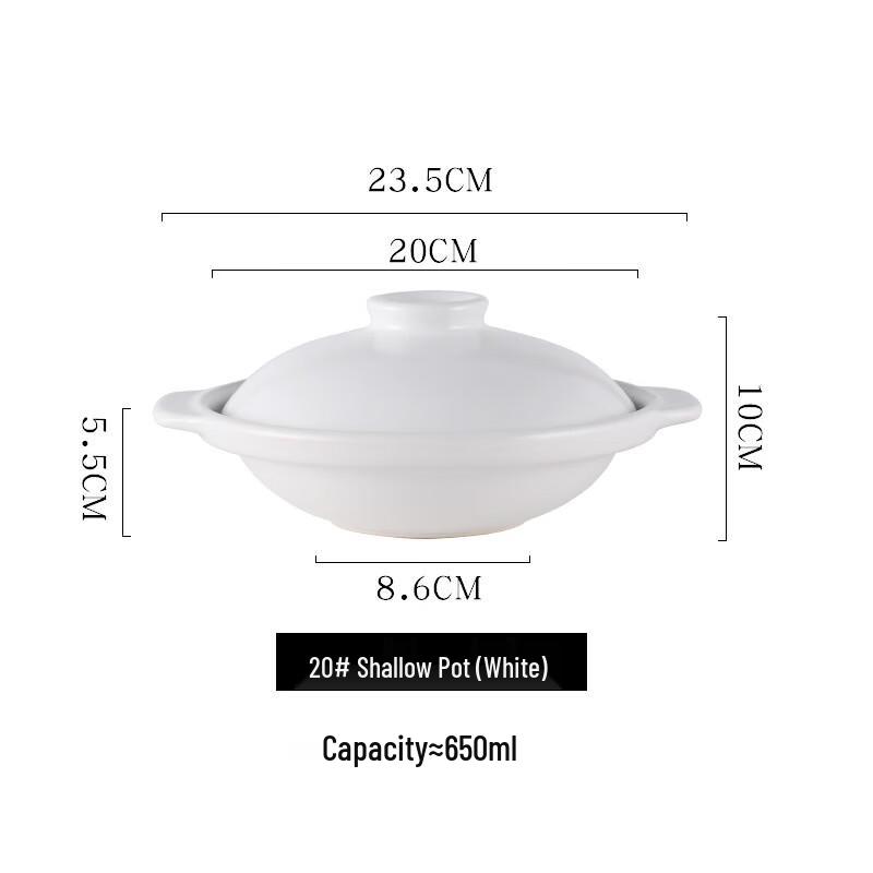 ZISIZ Shallow Ceramic Claypot Rice Pot