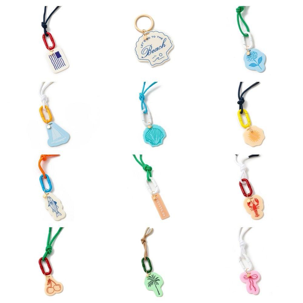 Acryl-Anhänger Retro Seil Geflochten Anhänger Geometrisch Taschenkette Anhänger Handy-Anhänger Damen