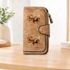 Three-color horse pattern long zipper wallet, large-capacity card holder, unisex clutch bag, stylish zippered coin purse, suitable for daily use, a