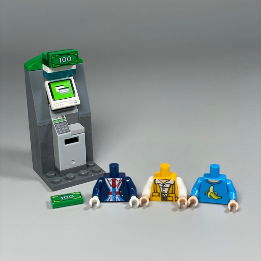 MOC Bricks Bill Dollar 1x2 Money Printed Tiles Euro Street View Cash Treasure Accessories Building Blocks Kids Toys