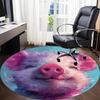 1pc Piggy Smlie Office Round Area Rug, Indoor Mat Suitable ForOffice, Under Office Chairs Bedroom Living Room Home Decor, Room Deco  D084