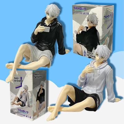 Anime Blue Lock Nagi Seishiro Anime Figure Sitting Pose Action Football Figurine Cute Collection Decoration Model Anime Gifts