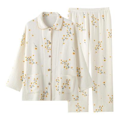 Women's Four-Layer Pure Cotton Gauze Winter Homewear Set