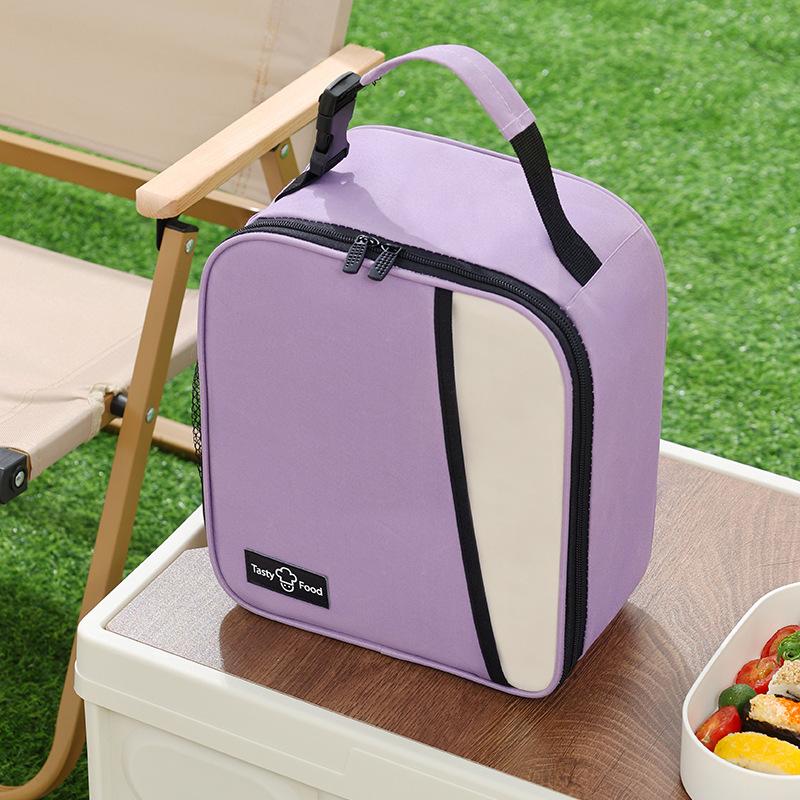 

Lunch Box Portable Lunch Container Food Bento Pouch for Office Picnic фіолетовий