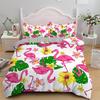 3D Flamingo Printed Bedding Set King Queen Size Cartoon Pink Animals Duvet Cover With Pillowcases 2/3pcs Polyester Quilt Cover