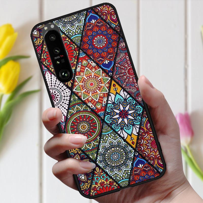 3D Emboss Flower Case For Sony Xperia 10 III Cover Cute Relief Case For Sony Xperia 1 III 5 III 10III Phone Case Coque Fashion