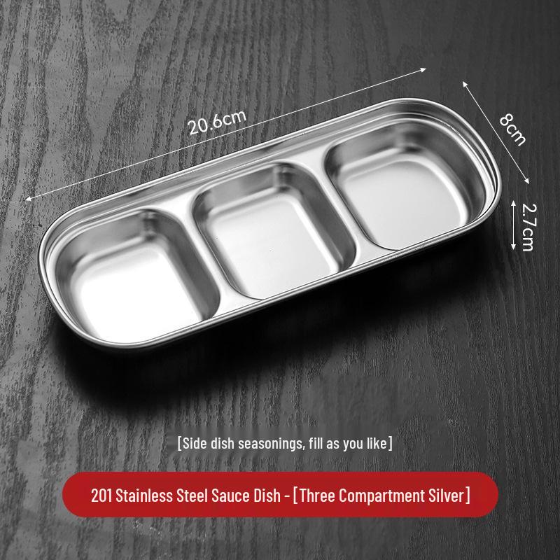 304 Stainless Steel Round Dipping Dish for Korean BBQ & Sauces