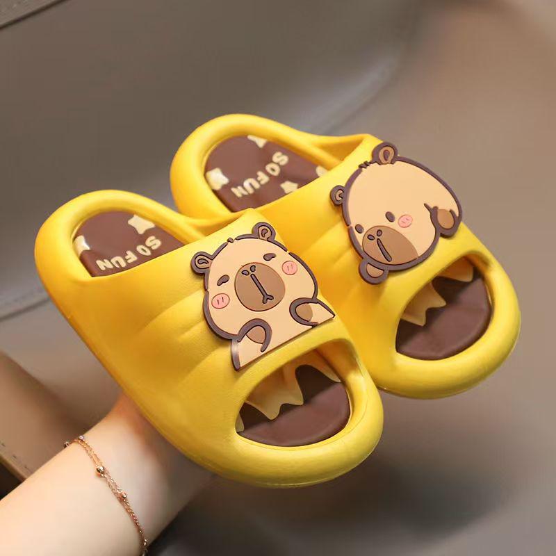 Adorable Capybara Unisex Kids' Non-slip Indoor Slippers, Summer Soft Thick Sole